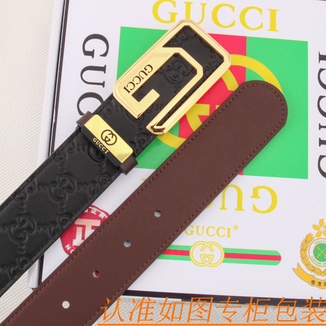 腰带皮带古奇原单带牛皮腰带男款皮带材