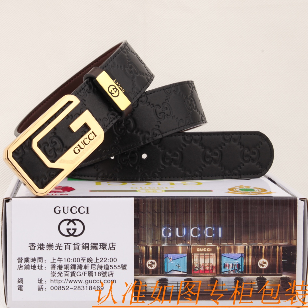 腰带皮带古奇原单带牛皮腰带男款皮带材