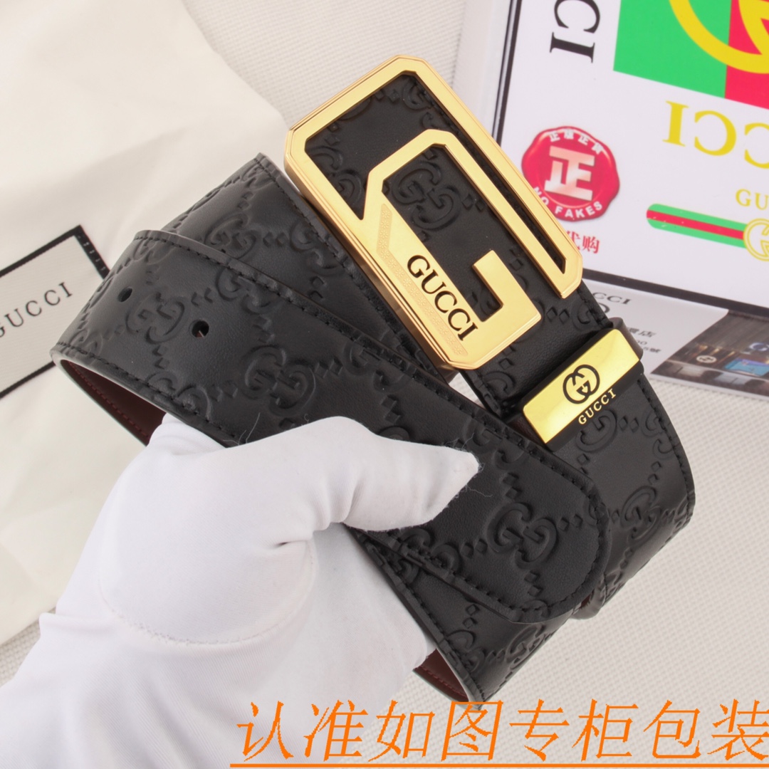 腰带皮带古奇原单带牛皮腰带男款皮带材