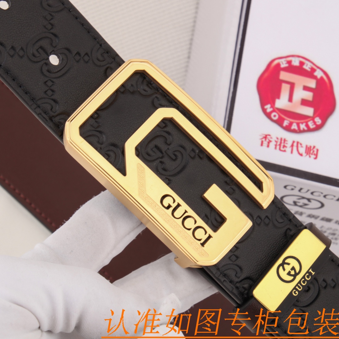 腰带皮带古奇原单带牛皮腰带男款皮带材