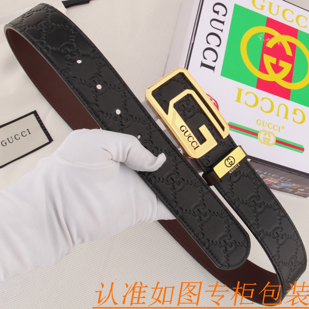 腰带皮带古奇原单带牛皮腰带男款皮带材