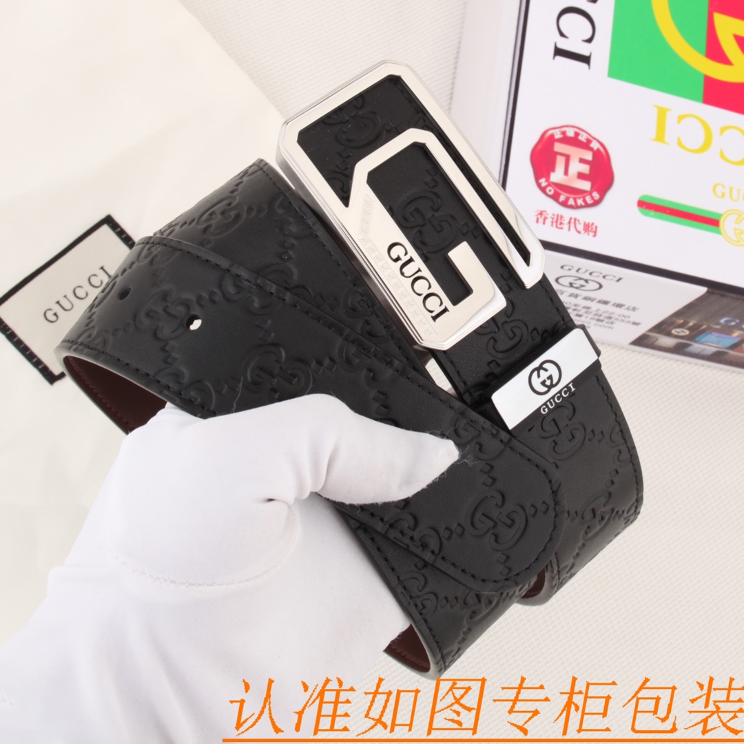 腰带皮带古奇原单带牛皮腰带男款皮带材