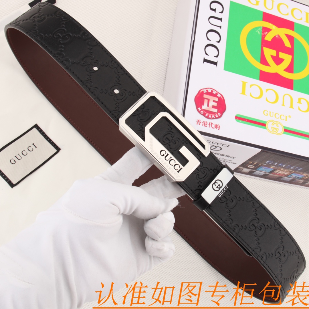 腰带皮带古奇原单带牛皮腰带男款皮带材