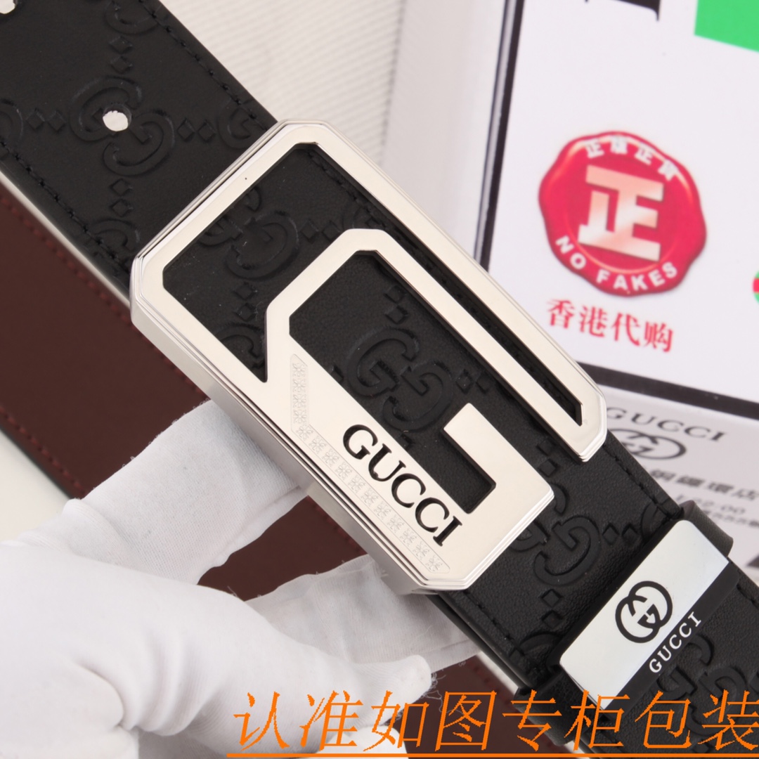 腰带皮带古奇原单带牛皮腰带男款皮带材
