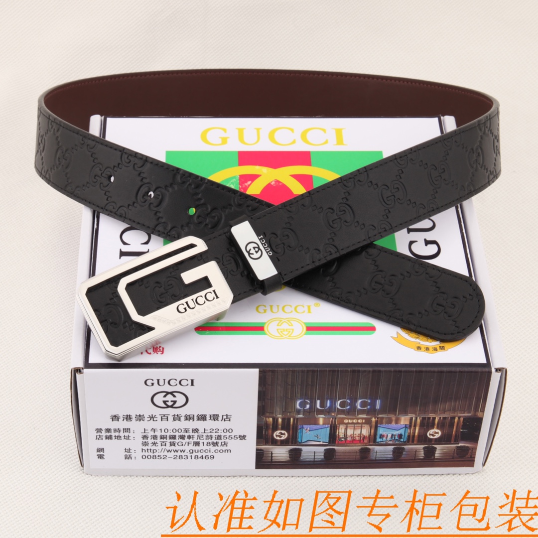 腰带皮带古奇原单带牛皮腰带男款皮带材