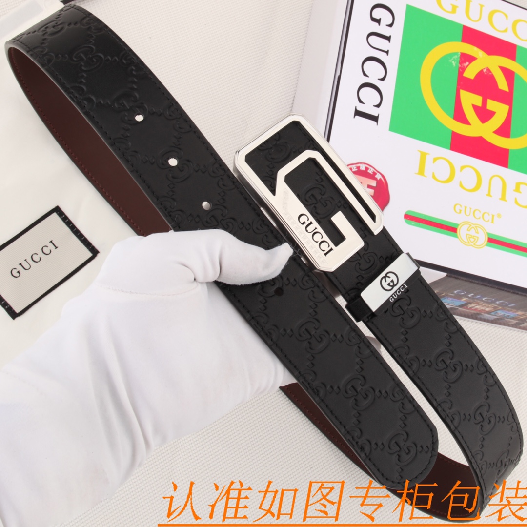 腰带皮带古奇原单带牛皮腰带男款皮带材