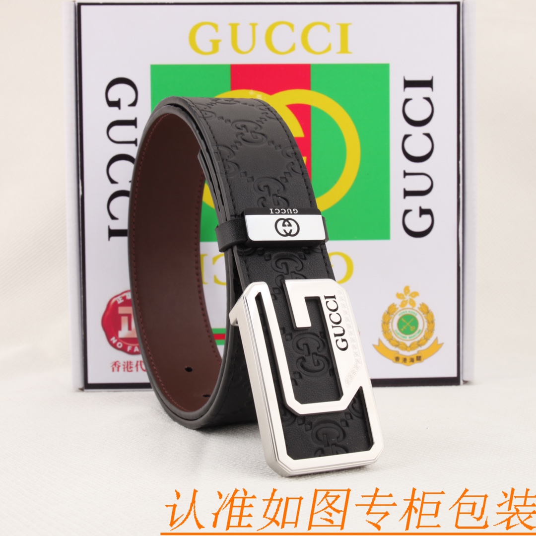 腰带皮带古奇原单带牛皮腰带男款皮带材