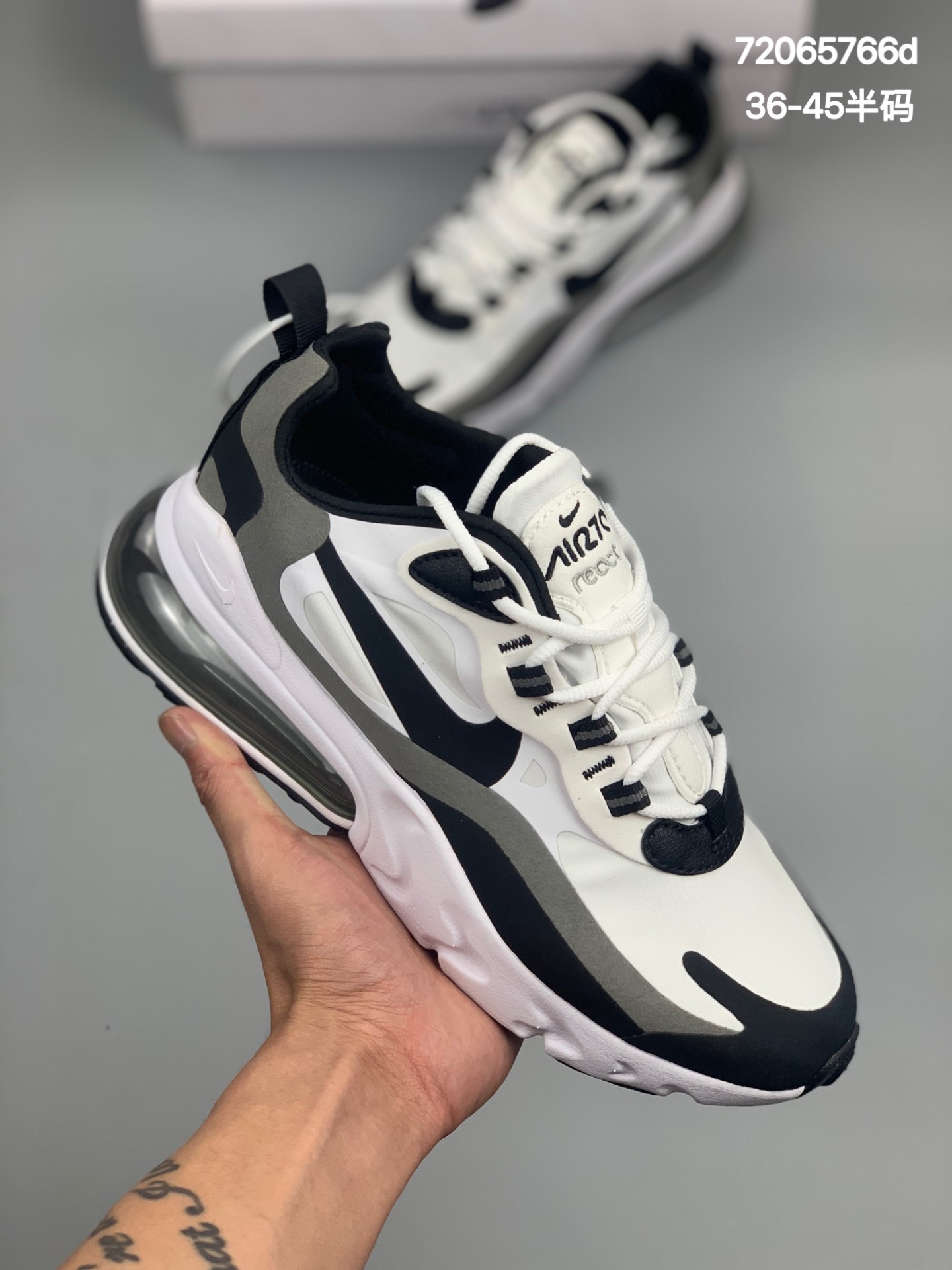 
Nk Air Max 270 React 新款 高频网面镂空半掌气垫缓震跑步鞋 
型号 CZ1609-100
尺码：36 36.5 37.5 38 38.5 39 40 40.5 41 42 42.5 43 44 44.5 45
编码:72065766d