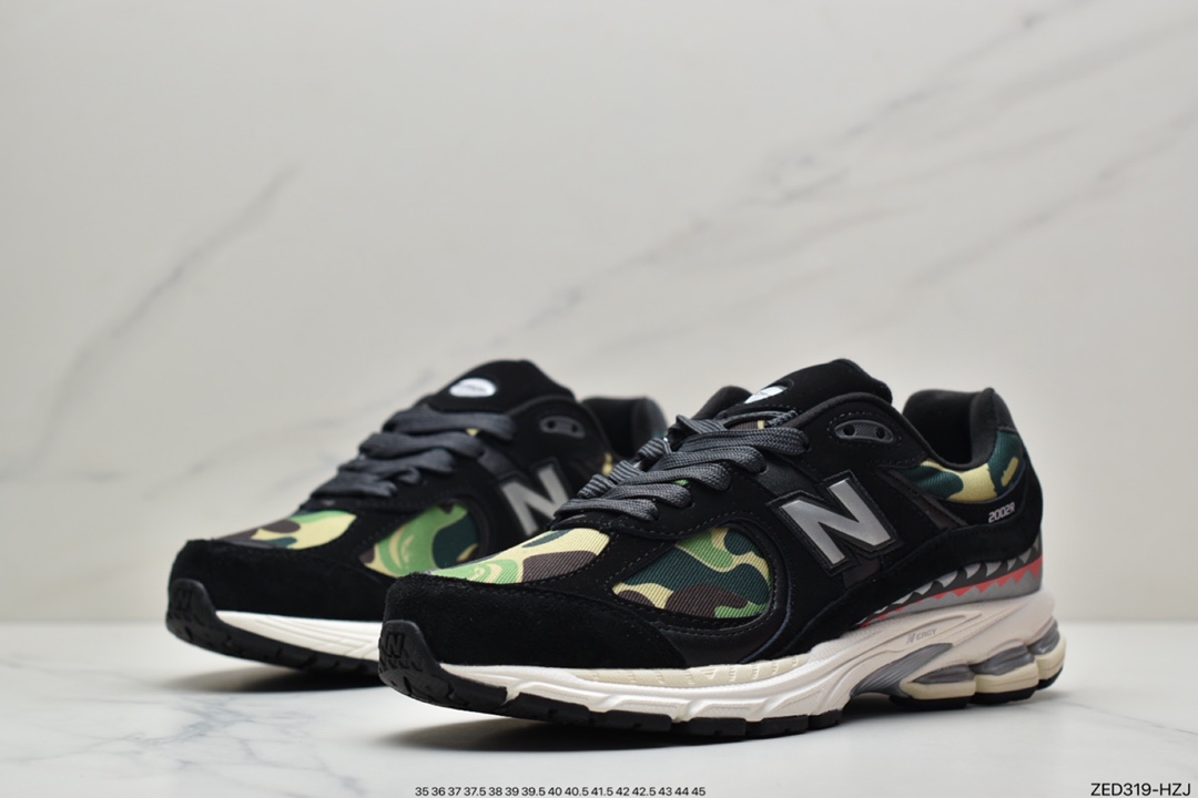 260 原装原盒真标范思哲设计师亲自操刀 Ape x NB新百伦New Balance ML2002 系列复古老爹风休闲运动慢跑鞋 迷彩猿人 M2002RBG