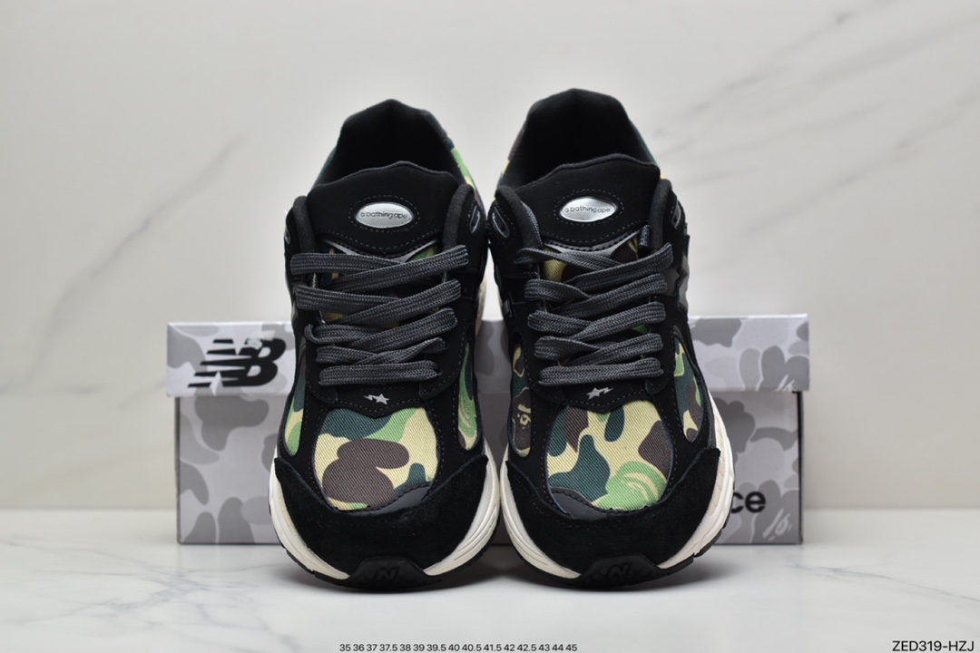 260 原装原盒真标范思哲设计师亲自操刀 Ape x NB新百伦New Balance ML2002 系列复古老爹风休闲运动慢跑鞋 迷彩猿人 M2002RBG