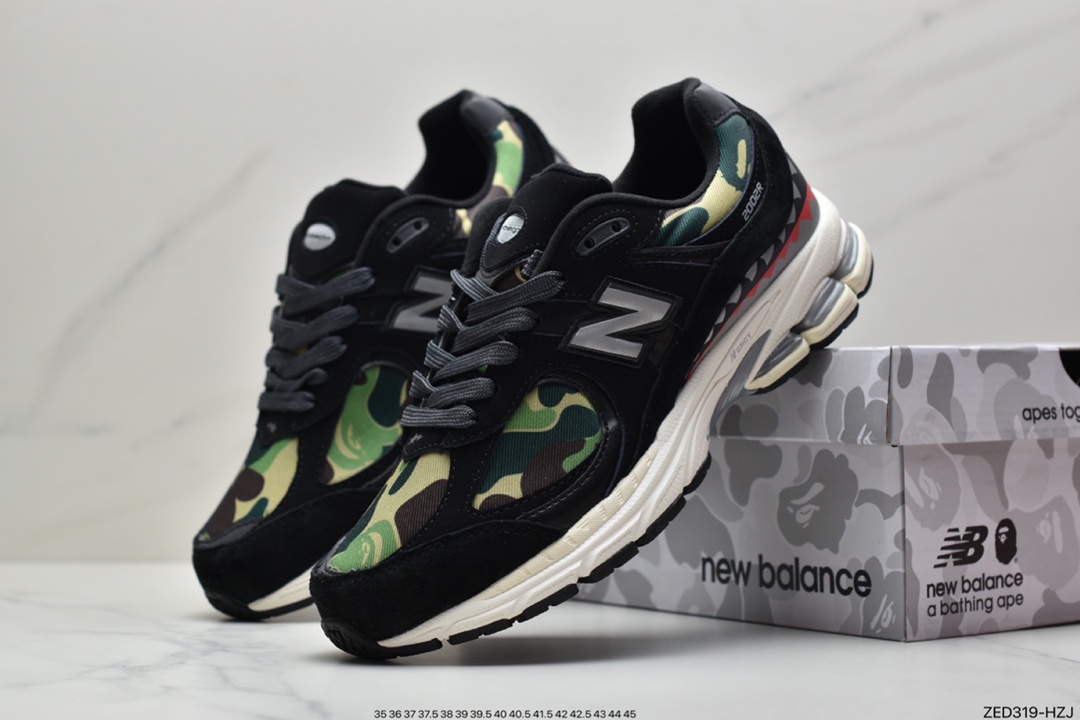 260 原装原盒真标范思哲设计师亲自操刀 Ape x NB新百伦New Balance ML2002 系列复古老爹风休闲运动慢跑鞋 迷彩猿人 M2002RBG