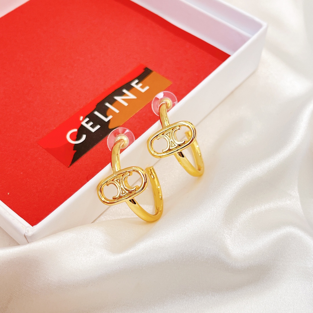 Celine Jewelry Earring Openwork 925 Silver Casual