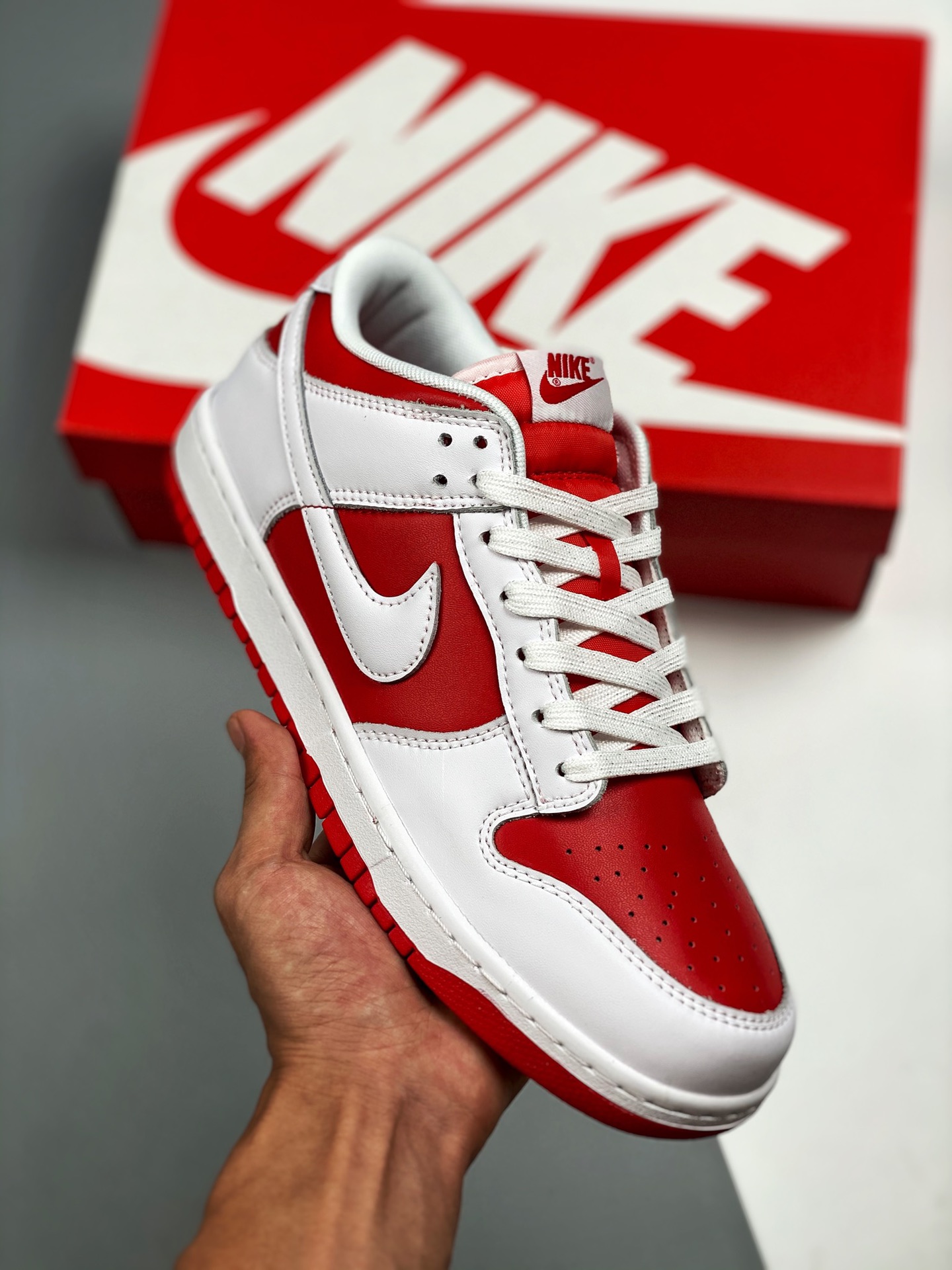 Apoya tienda 3 NK SB Dunk Low "University Red" Rojo universitario invertido #Etiqueta tejida de fábrica original, coinc…