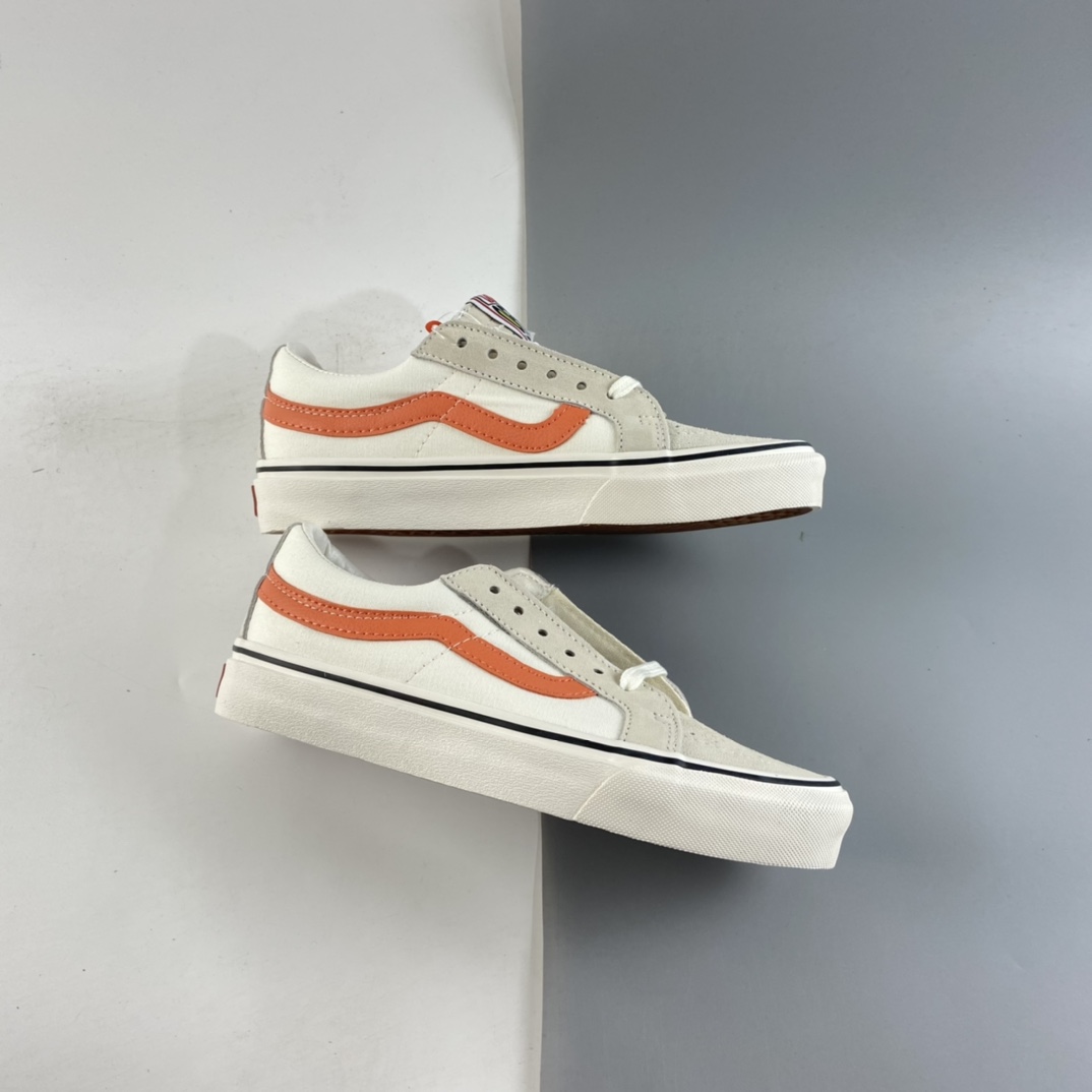 P150  VANS SK8-LOW 范斯经典款米白橘低帮休闲板鞋帆布鞋 VN0A4UW14WU