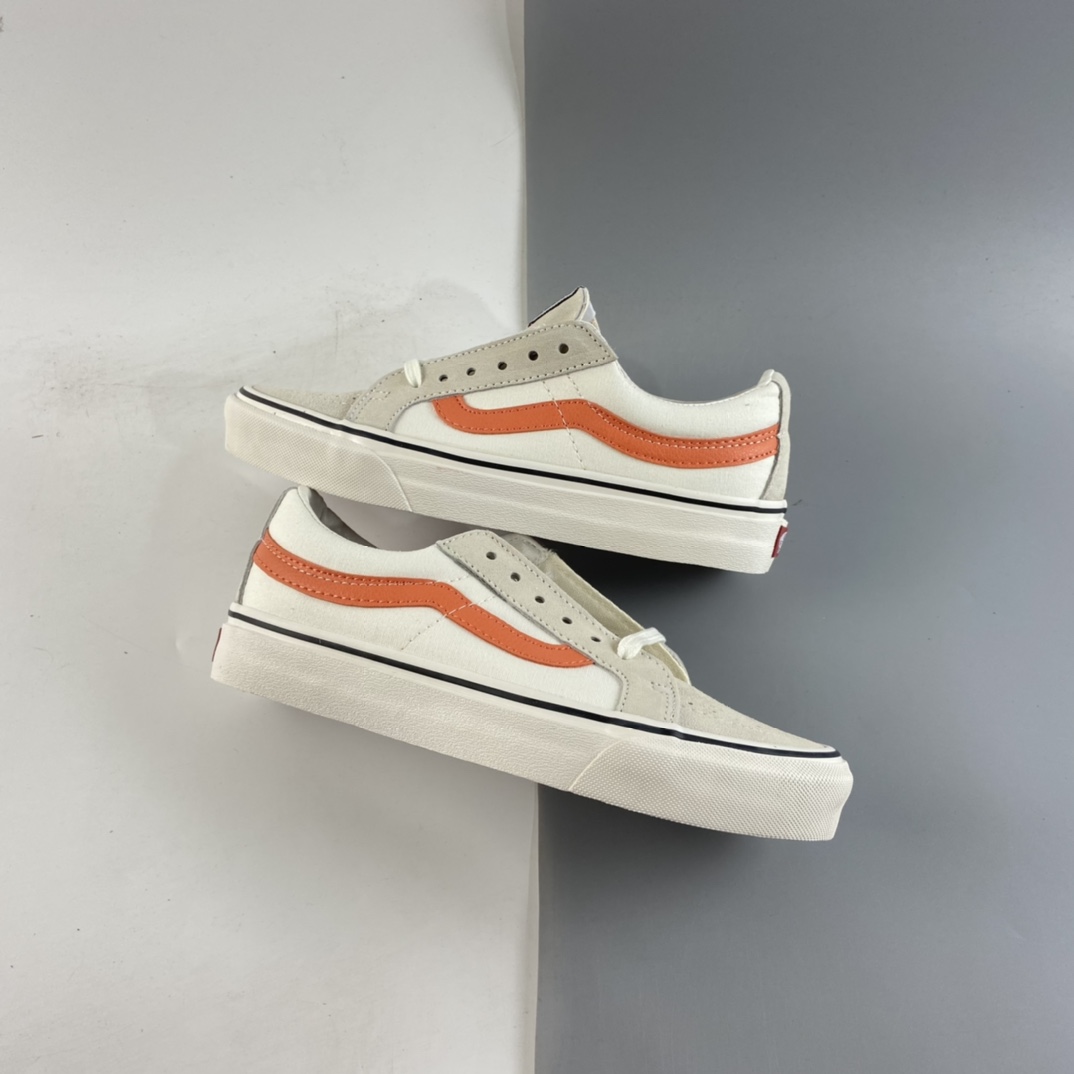 P150  VANS SK8-LOW 范斯经典款米白橘低帮休闲板鞋帆布鞋 VN0A4UW14WU