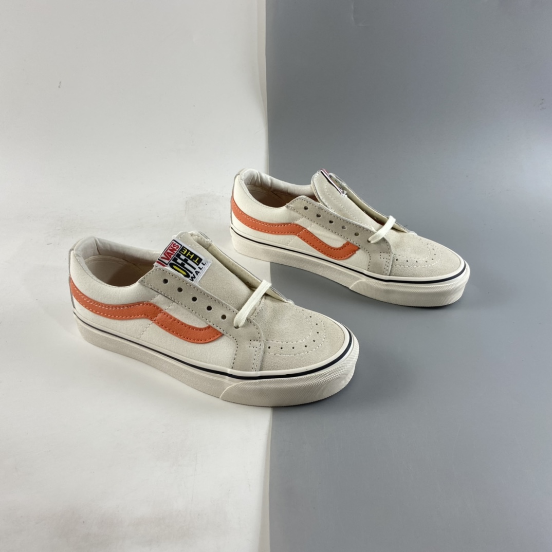 P150  VANS SK8-LOW 范斯经典款米白橘低帮休闲板鞋帆布鞋 VN0A4UW14WU