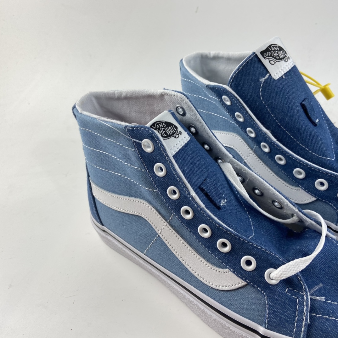 P160  Vans SK8-HI TAPERED 范斯官方水兵月蓝侧边条纹复古高帮帆布鞋 VN0A3MV8Q691