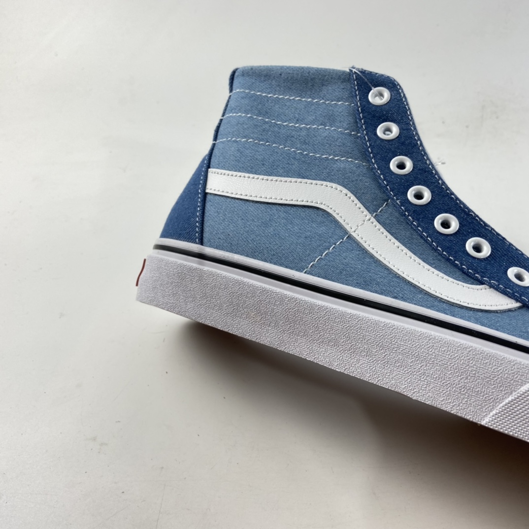 P160  Vans SK8-HI TAPERED 范斯官方水兵月蓝侧边条纹复古高帮帆布鞋 VN0A3MV8Q691