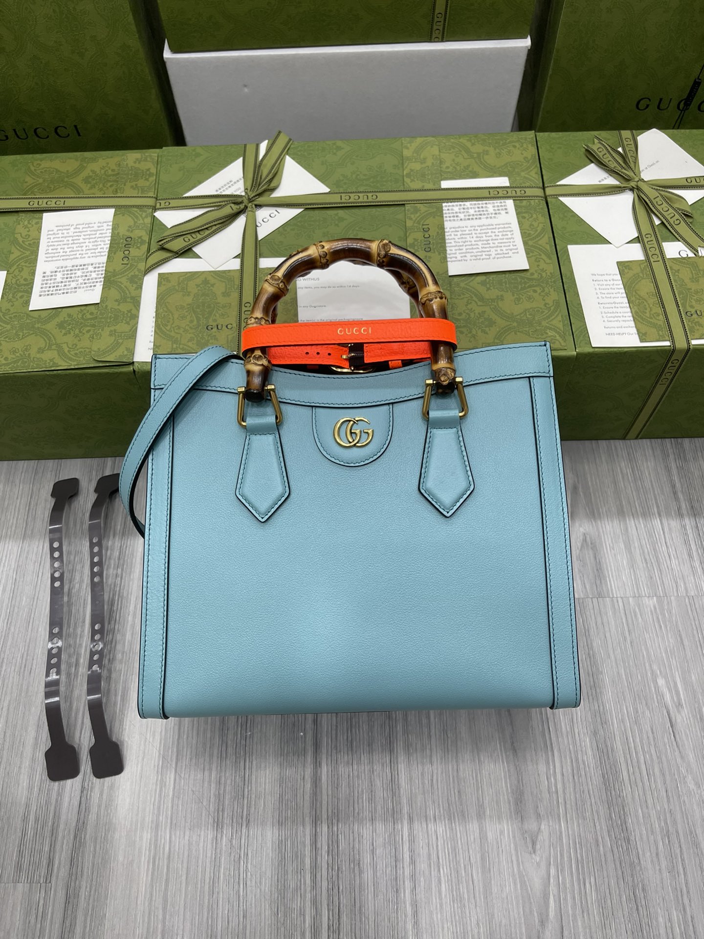 GUCCI сумка-тоут с бамбуковыми ручками и фурнитурой Double G из кожи