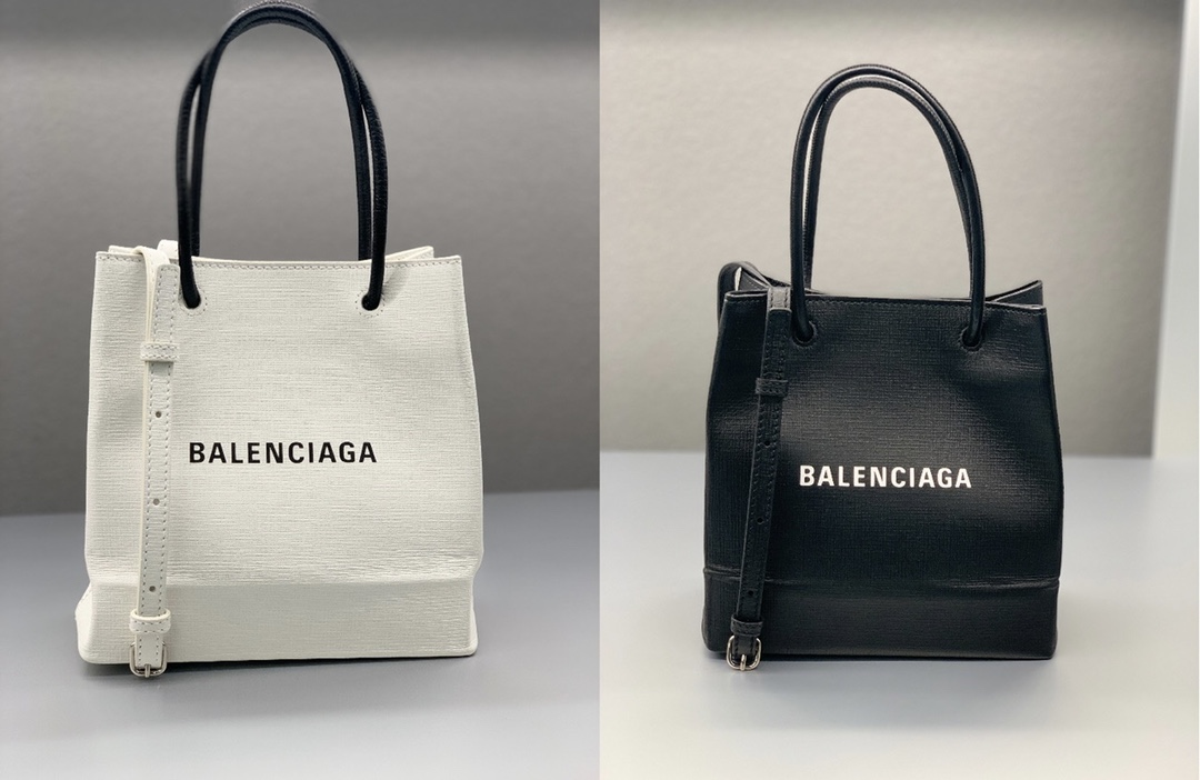 Balenciaga Shopping 20CM Bag 十字纹购物纸袋包 572411黑色