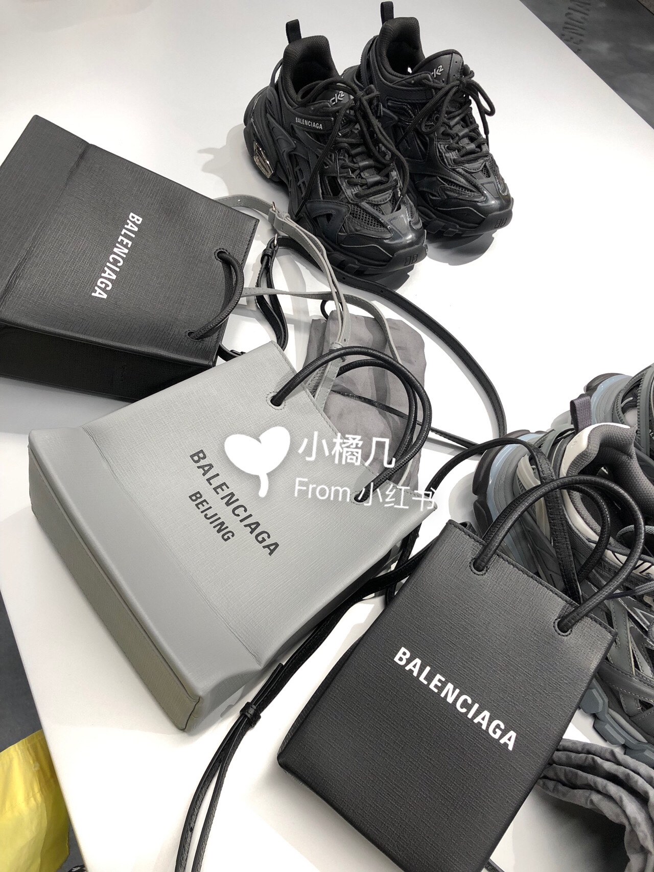 Balenciaga Shopping 20CM Bag 十字纹购物纸袋包 572411石墨灰