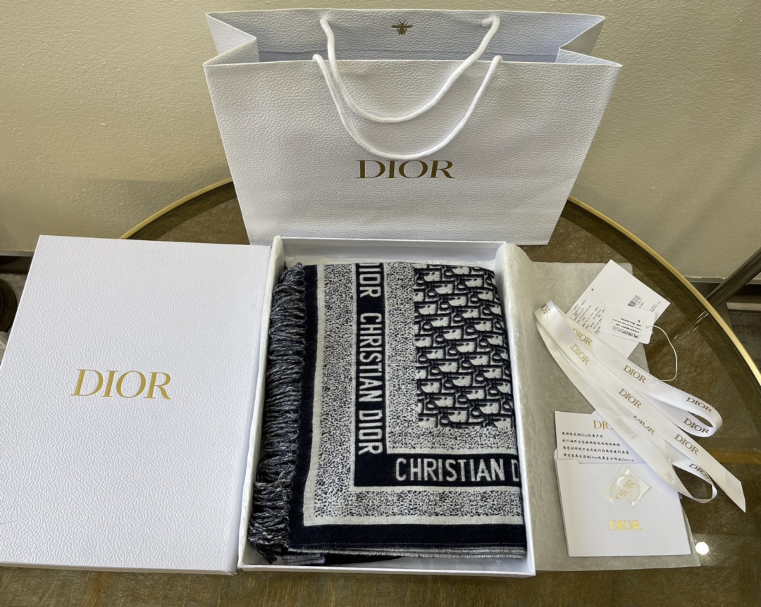 Dior迪奥 Oblique 印花/刺绣图案装饰披肩01CDO140I100_C540