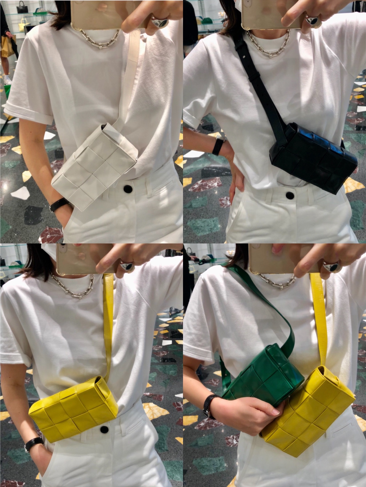 Bottega Veneta葆蝶家 Cassttte四格 651053油蜡皮黄香李色