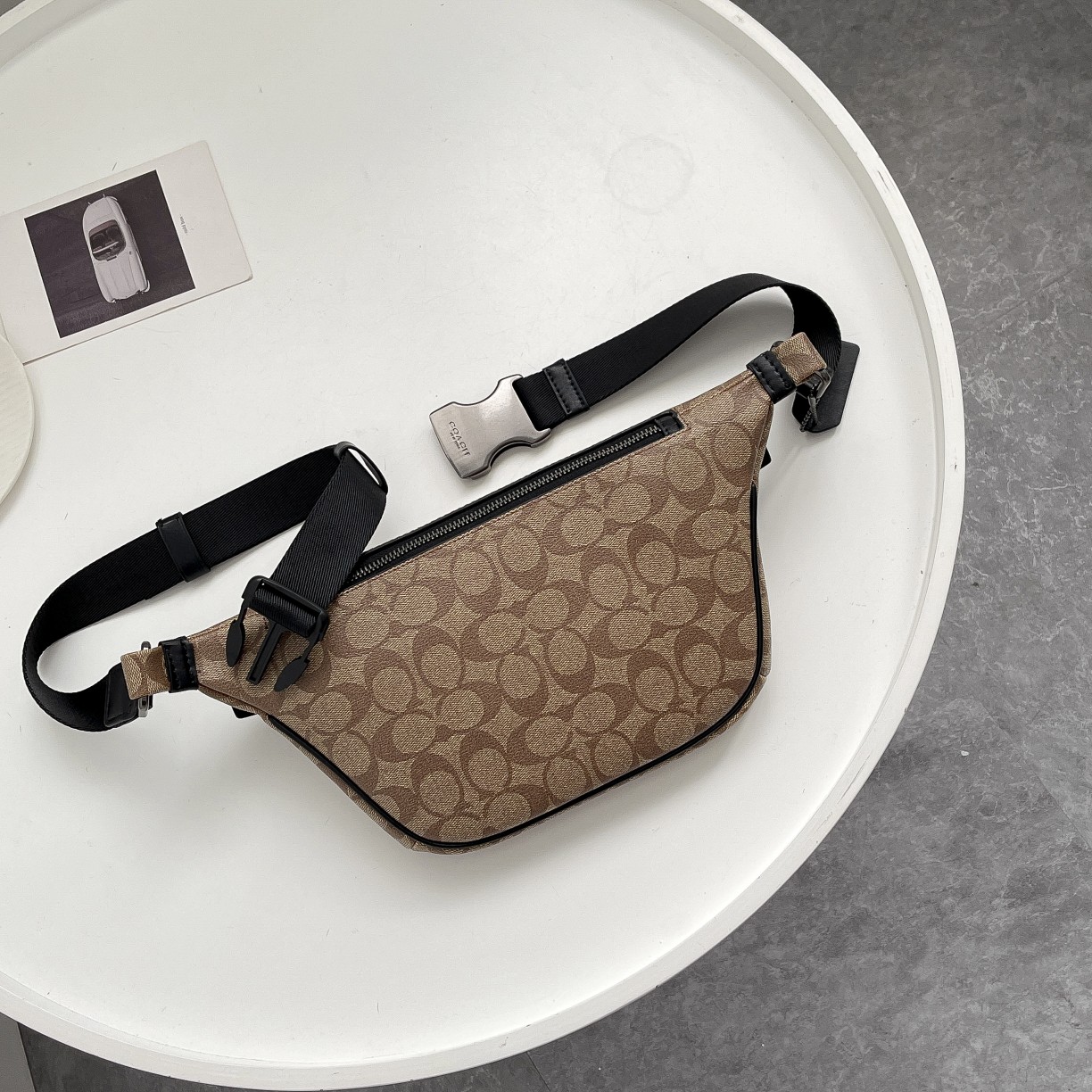 Coach C家 奥莱新款C3228/C1411 男士 LOGO休闲胸包 GRADE 老花斜挎腰包