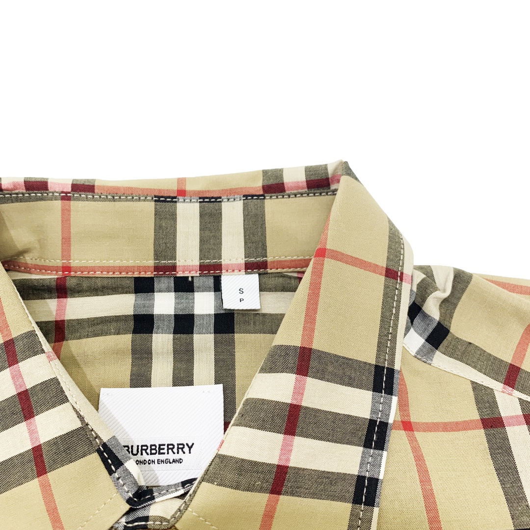 220 Burberry/巴宝莉 19FW格子下摆字母Logo长袖衬衫