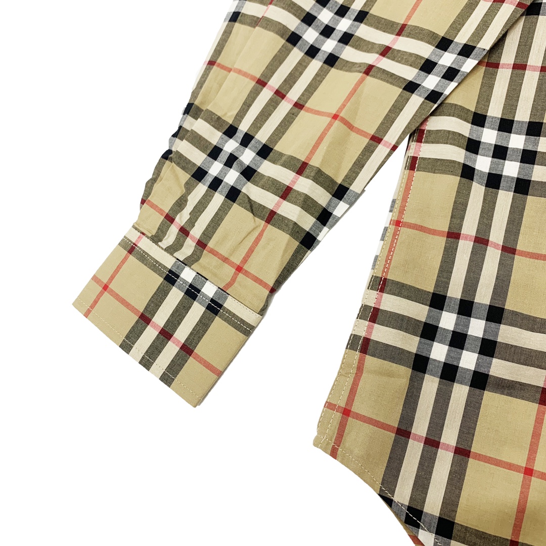 220 Burberry/巴宝莉 19FW格子下摆字母Logo长袖衬衫