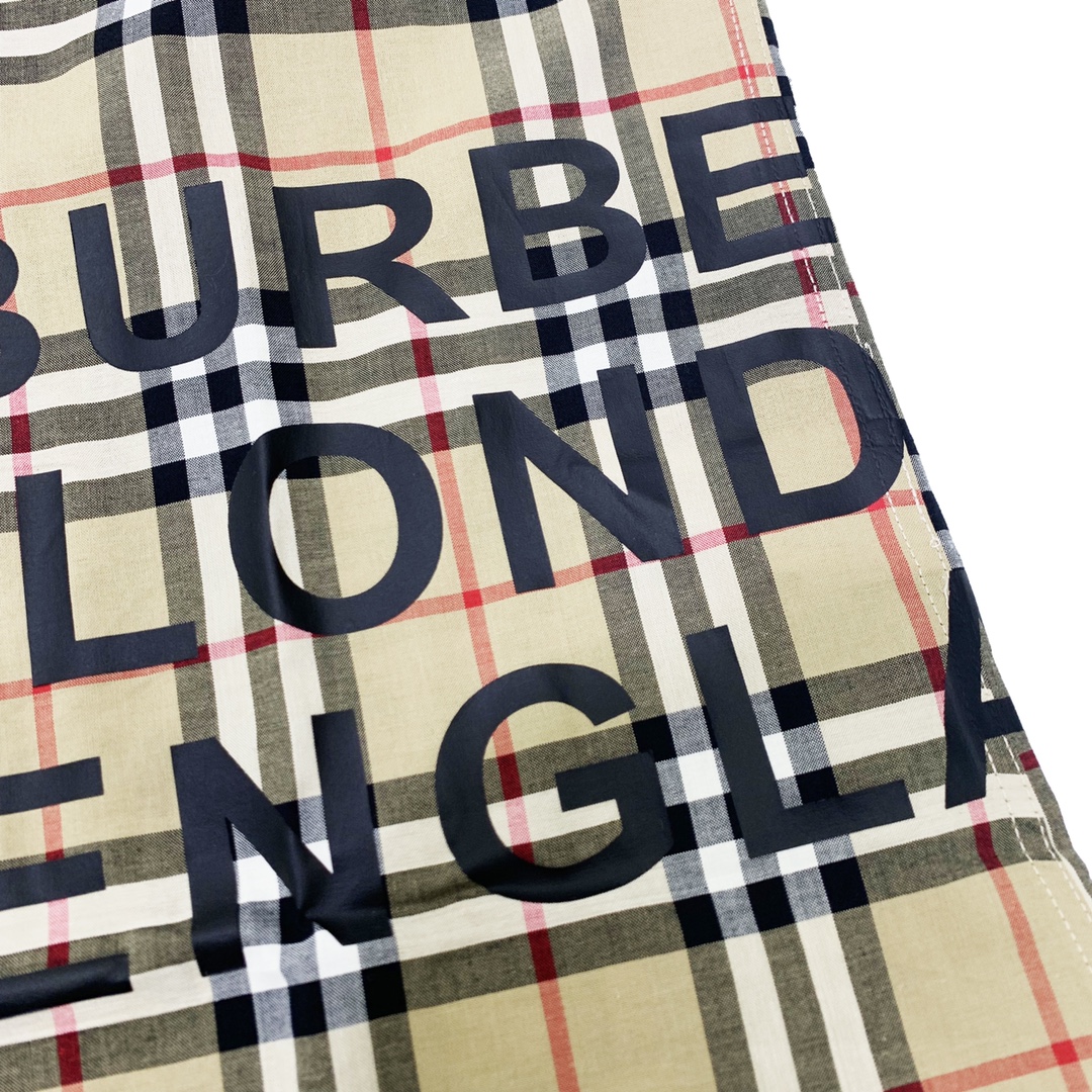 220 Burberry/巴宝莉 19FW格子下摆字母Logo长袖衬衫