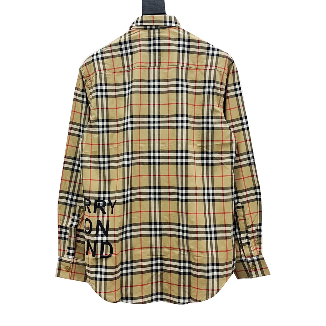 220 Burberry/巴宝莉 19FW格子下摆字母Logo长袖衬衫