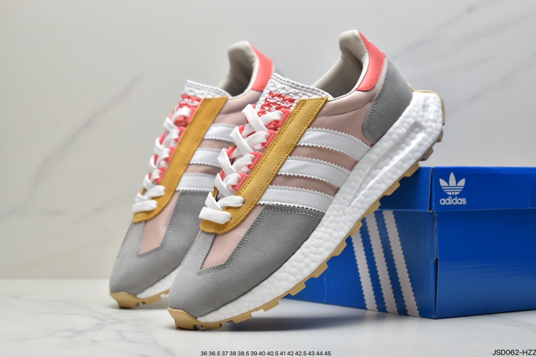 200 阿迪达斯adidas Racing 1 Boost Prototype  速度轻盈复古系列 百搭透气运动慢跑鞋 Q47991