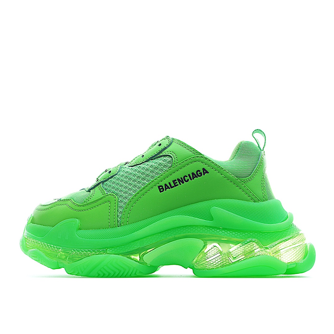 ok纯原公司级原盒Balenciaga  Triple S 巴黎世家气垫底复古气垫跑鞋 原鞋购入 可直观对比正品材料：原厂数据打造私模原档案开发 气垫TPU组合软底 釆购原厂进口头层皮 进口机电绣正确字体 侧边TPU透气孔匹配原版 “Balenciaga ”大底LOGO立体感十足配套布袋、鞋带、合格证齐全