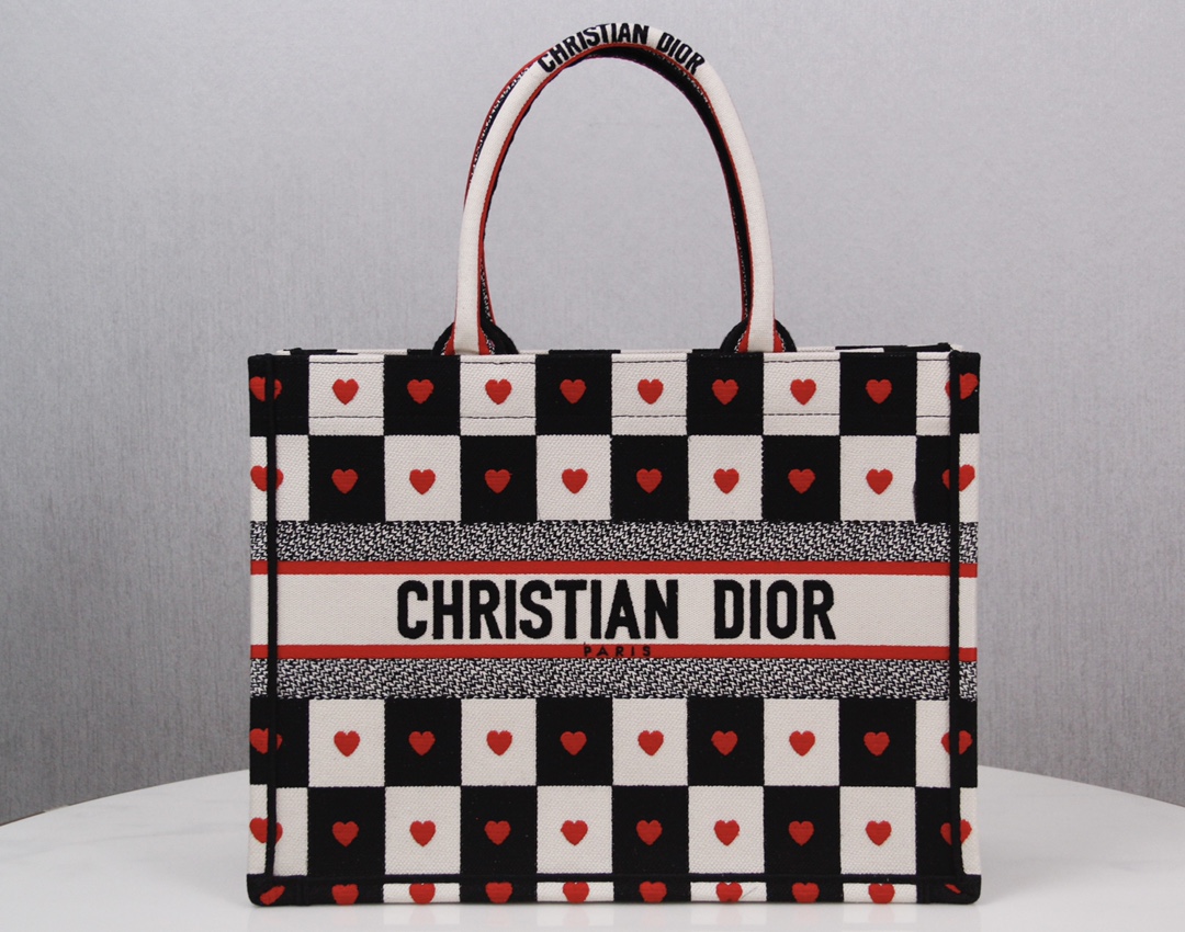Dior Book Tote Good
 Handbags Tote Bags Red White Embroidery