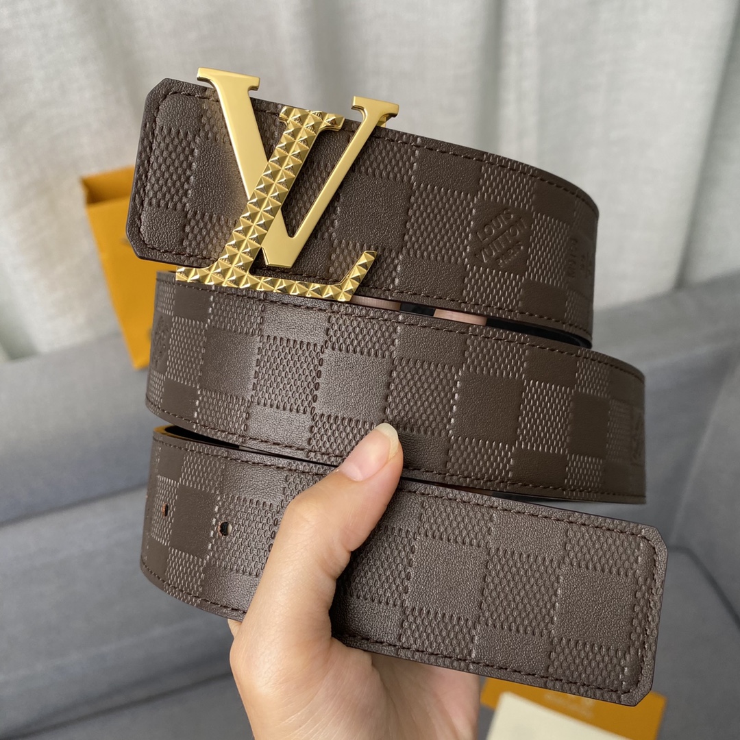 Louis Vuitton Belts Lattice Calfskin Cowhide