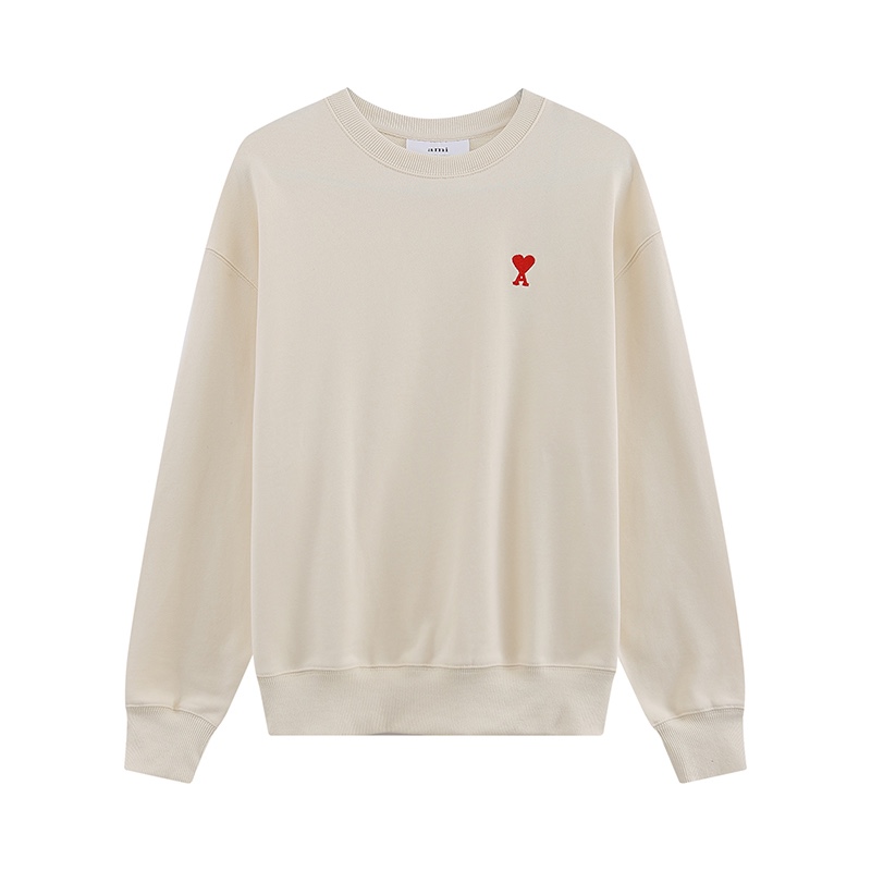 Ami Paris 2021: Co-Ed Red Heart Embroidered Collar in Multiple Colors and Sizes - 图片 3