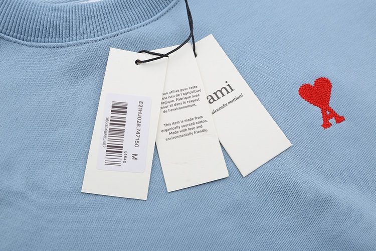Ami Paris 2021: Co-Ed Red Heart Embroidered Collar in Multiple Colors and Sizes - 图片 7