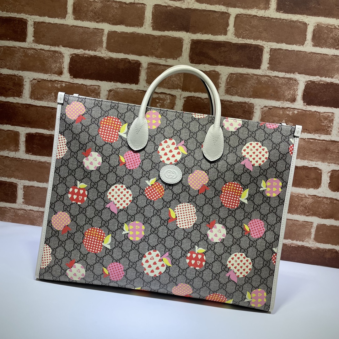 GUCCI古驰心苹果图案大号托特包659980