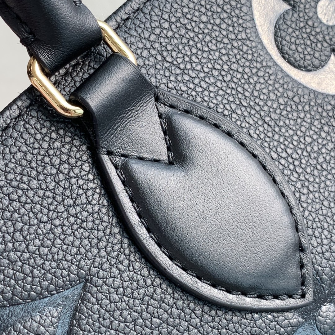 Louis Vuitton LV Onthego MM 豹纹印花托特包 M58522黑色