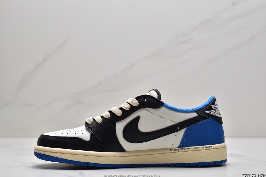 250 Travis Scott x Fragment x Air Jordan 1 Low“Military Blue”闪电倒钩低帮 DM7866-140