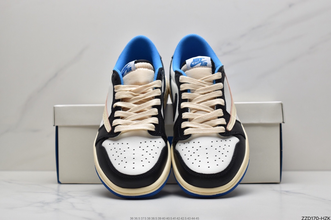 250 Travis Scott x Fragment x Air Jordan 1 Low“Military Blue”闪电倒钩低帮 DM7866-140