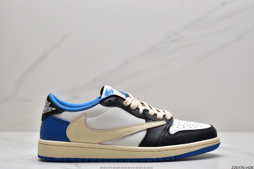 250 Travis Scott x Fragment x Air Jordan 1 Low“Military Blue”闪电倒钩低帮 DM7866-140