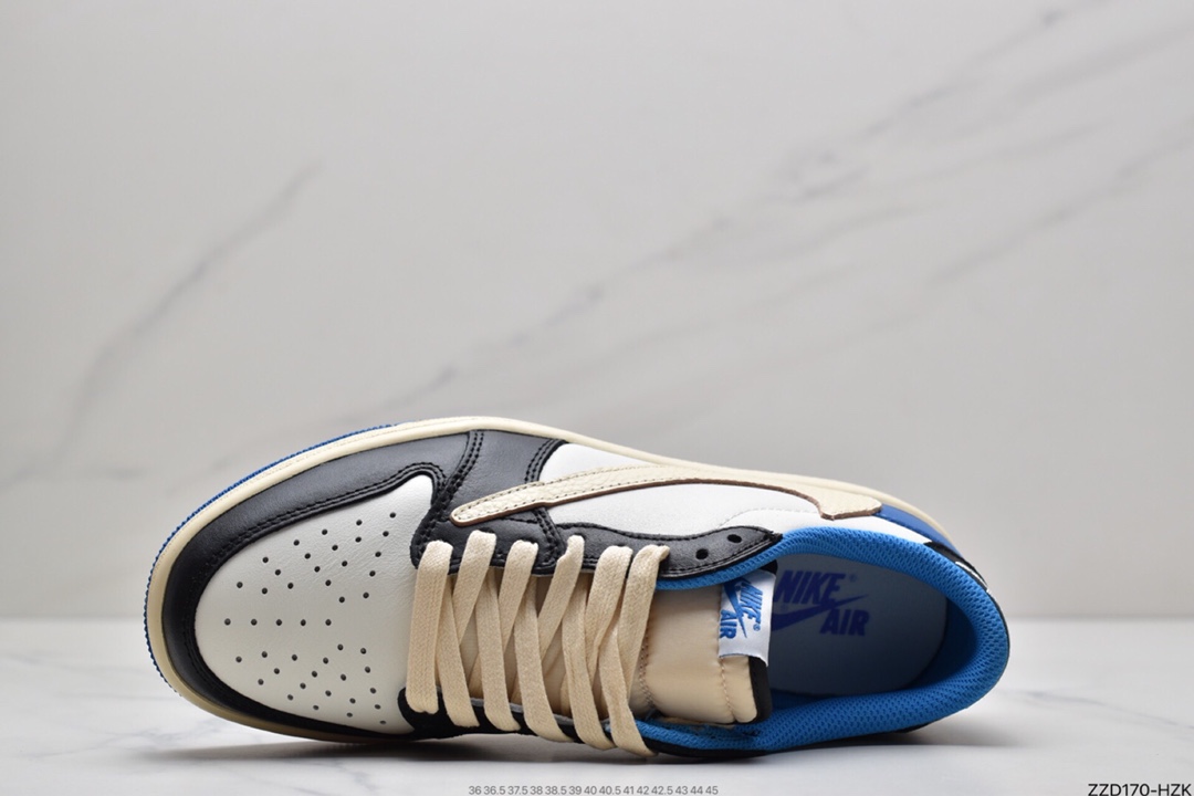 250 Travis Scott x Fragment x Air Jordan 1 Low“Military Blue”闪电倒钩低帮 DM7866-140