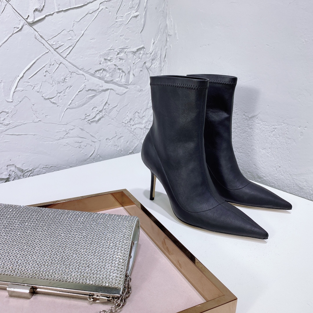 Fashionable High-Quality Jimmy Choo21 Pointy Boots: Comfortable Italian Imports in Two Colors - 图片 7
