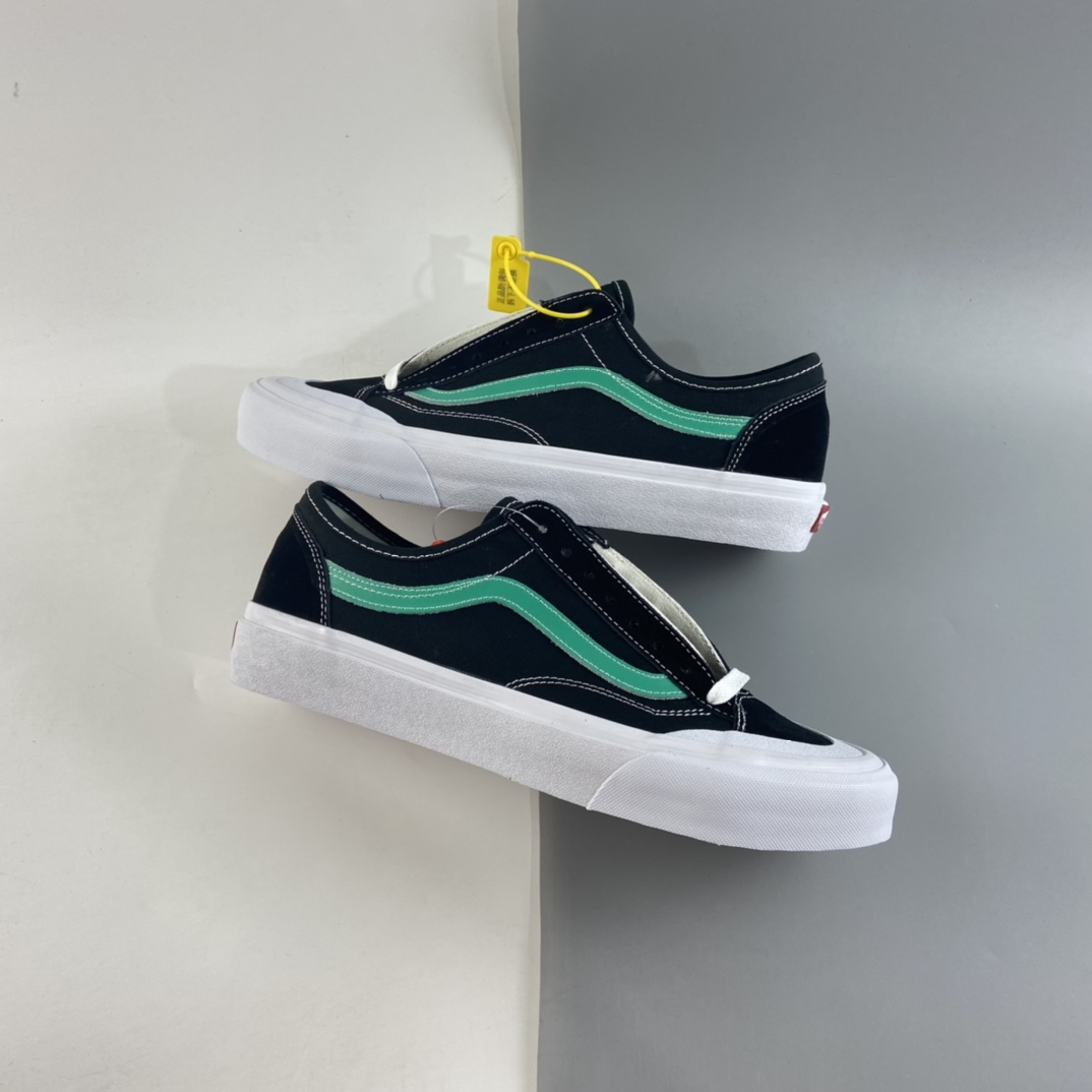 P150  Vans Style 36 Cecon SF 官方新款鞋边半月牙鞋头经典包头杀人鲸 时尚百搭低帮男女鞋 黑色糠果绿 VN0AWM33FJ