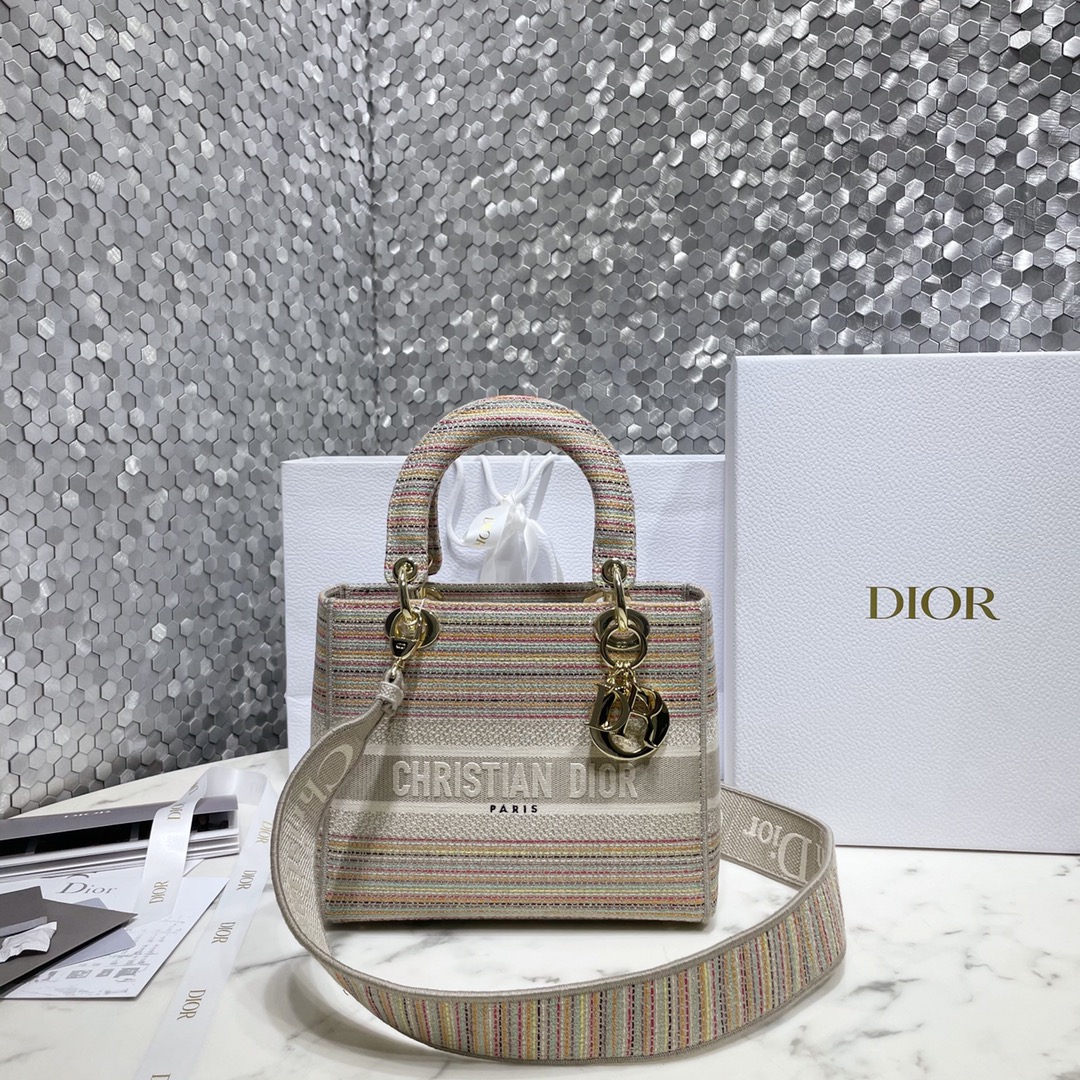 New 2023
 Dior Bags Handbags Gold Embroidery Lady