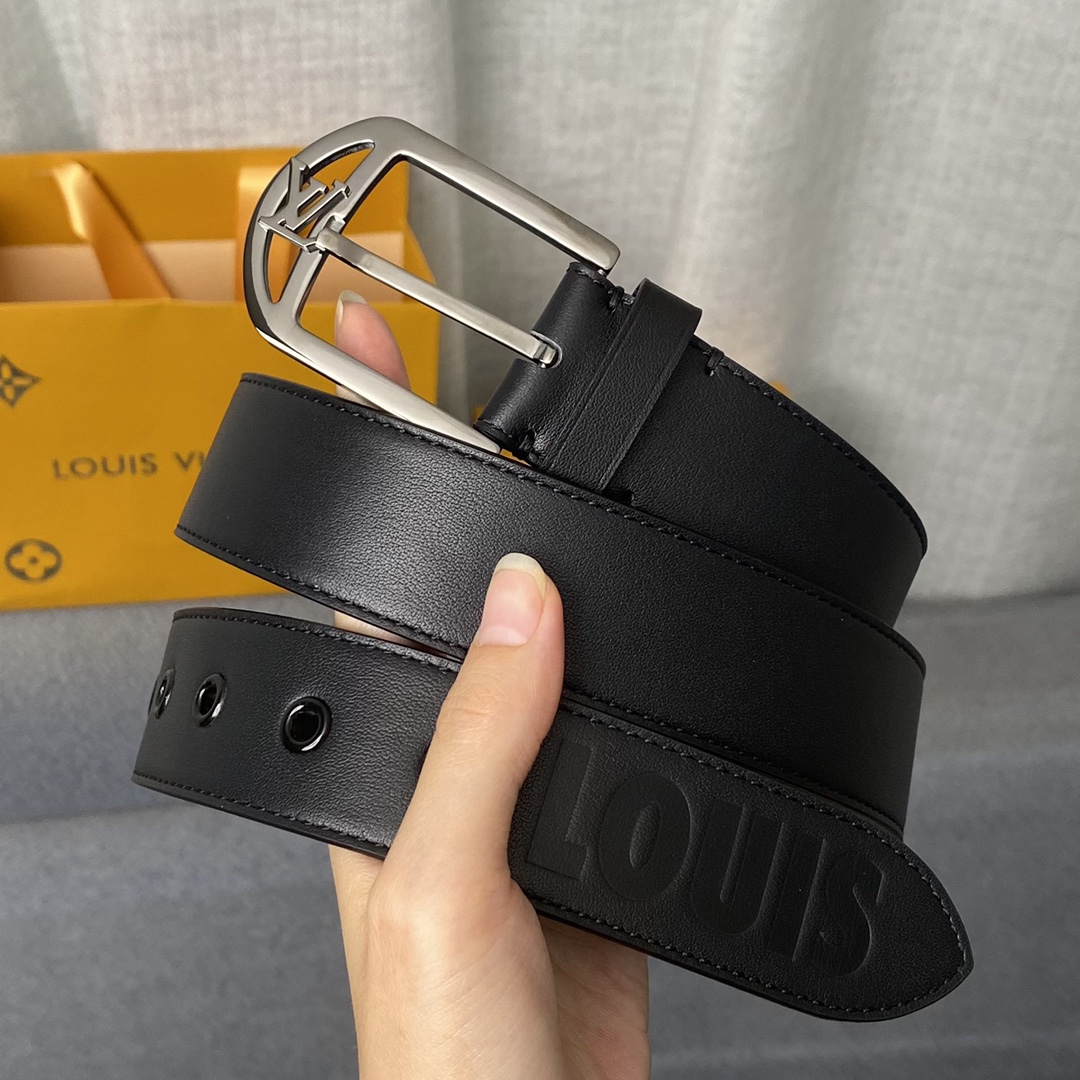 Louis Vuitton Belts Men Calfskin Cowhide