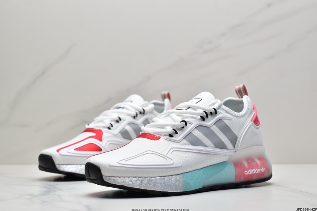 170  Adidas Originals ZX 2K Boost 全新爆米花缓震休闲运动跑鞋FX7054