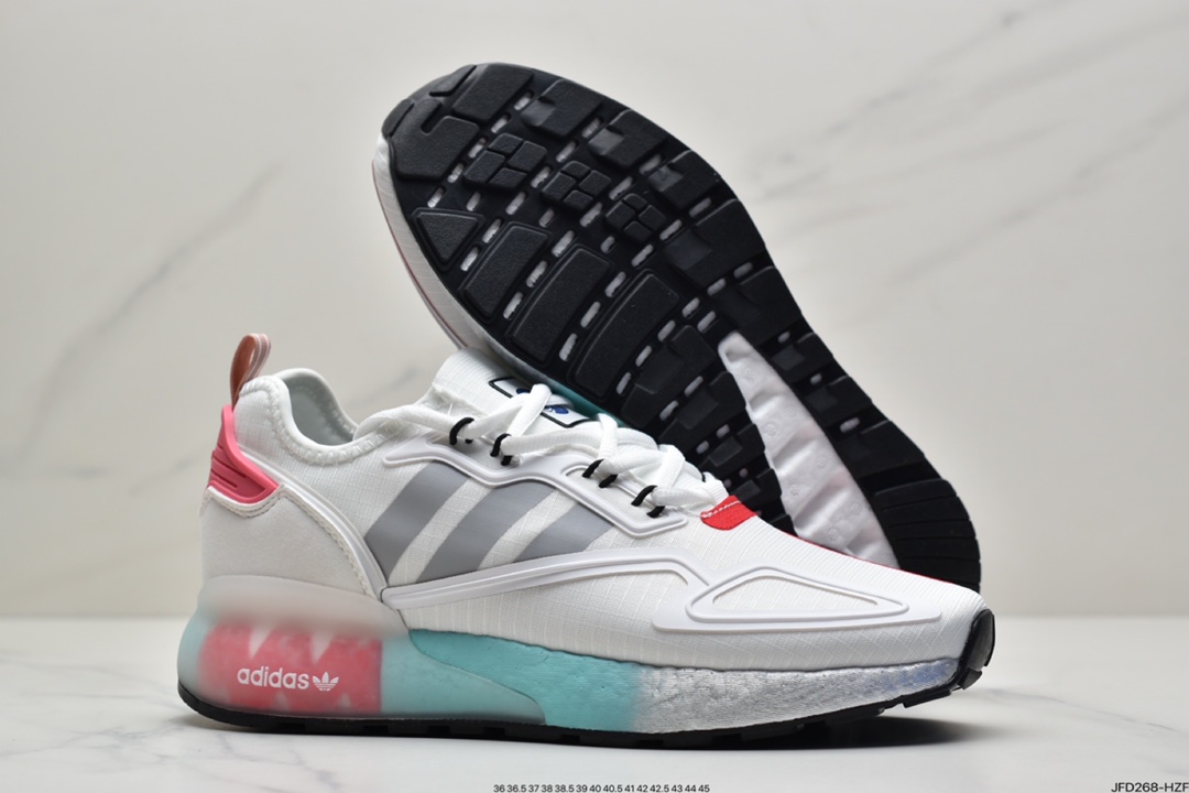 170  Adidas Originals ZX 2K Boost 全新爆米花缓震休闲运动跑鞋FX7054